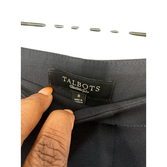 Talbots Pants Navy Classic Side Zip Office Work Straight Leg Trousers Size 8 - Picture 2 of 12
